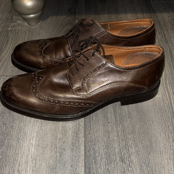 Structure Dorian Brown Leather Wingtip Oxford Dress Shoes 10.5 - Picture 6 of 11